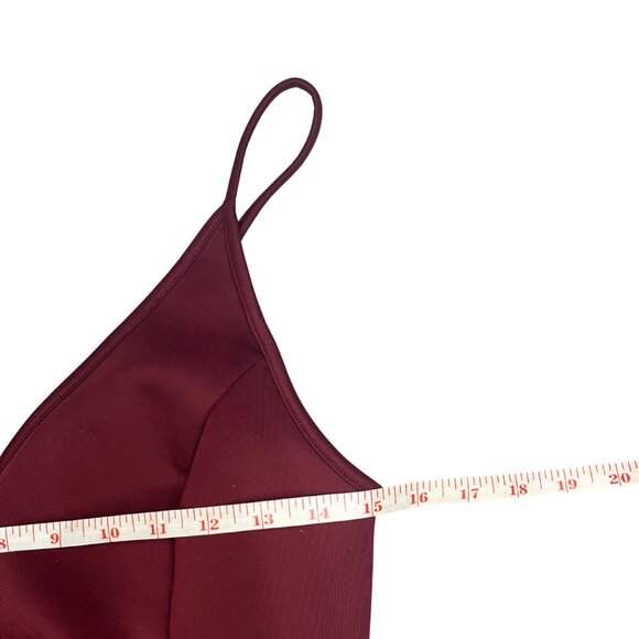 Love J Women's Burgundy Peplum Tank Sz M Asymmetrical Hem Date Night Y2K Chic - Picture 5 of 10